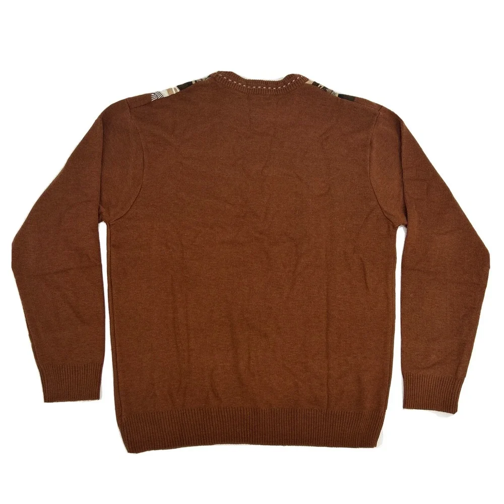Giogio Berttynari Sweater Men's 2XL XXL Brown Crew Neck 3D Textured‎ Coogi Style